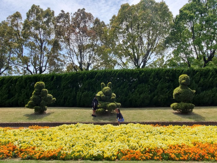 植物公園の動物カットされた木